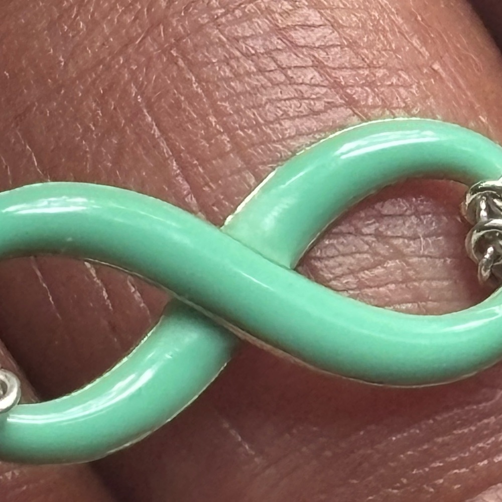 Tiffany & Co. Somerset Blue Enamel Infinity  Necklace Double Chain - Picture 12 of 12